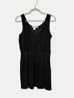 Charlotte Ronson Black Silk Sequin Embellished Mini Dress Size 4